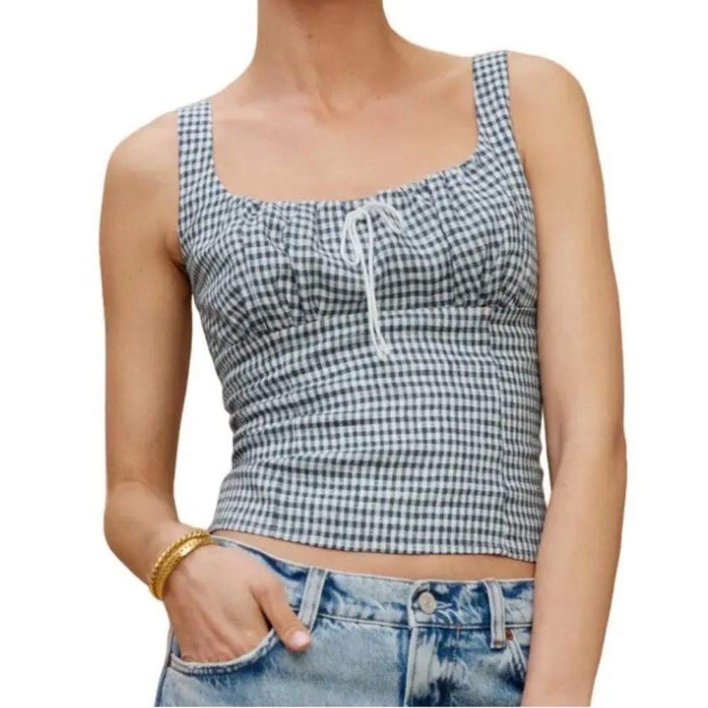 Reformation Gingham Balia Linen Top - Picture 7 of 7